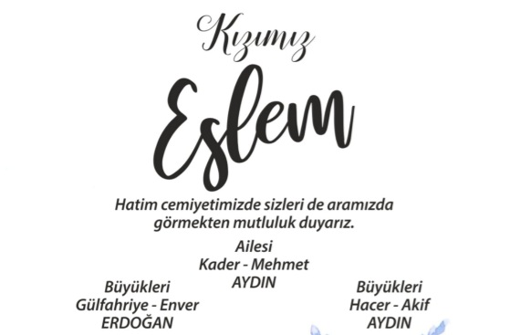 Eslem’in mutlu günü