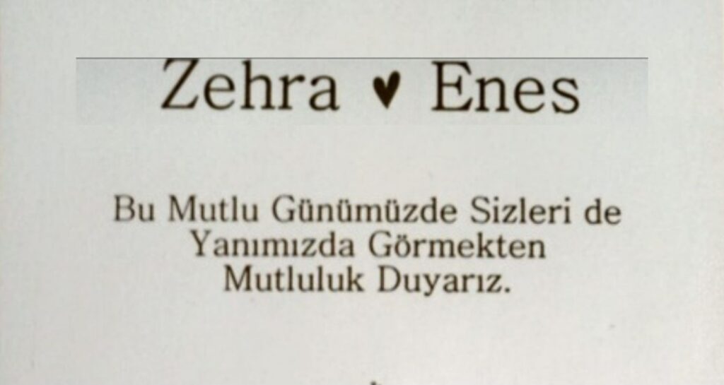 Zehra ile Enes Evleniyor